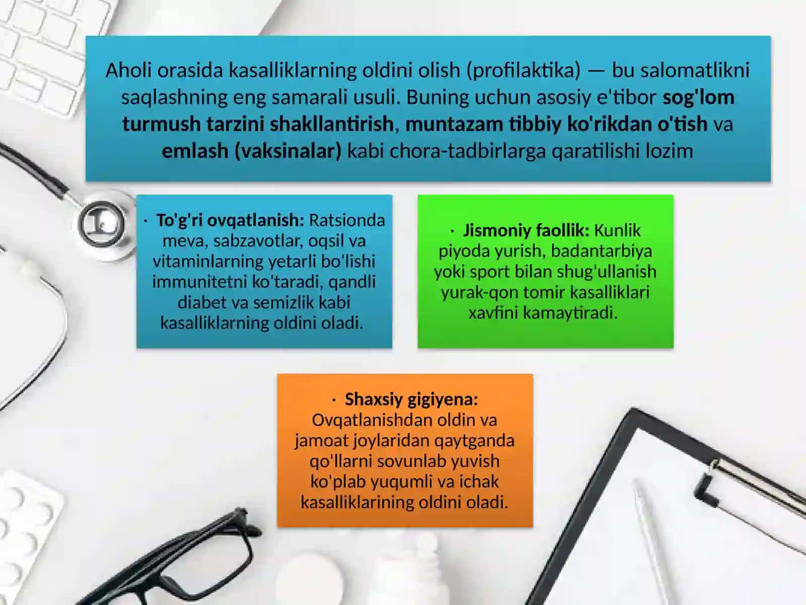 Aholi orasida kasallikning oldini olish (profilaktika) tadbirlarini o'tkazishni o'rganish 3