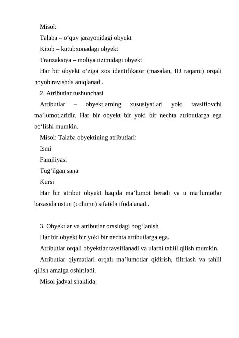 Obyektlar va atributlar 3