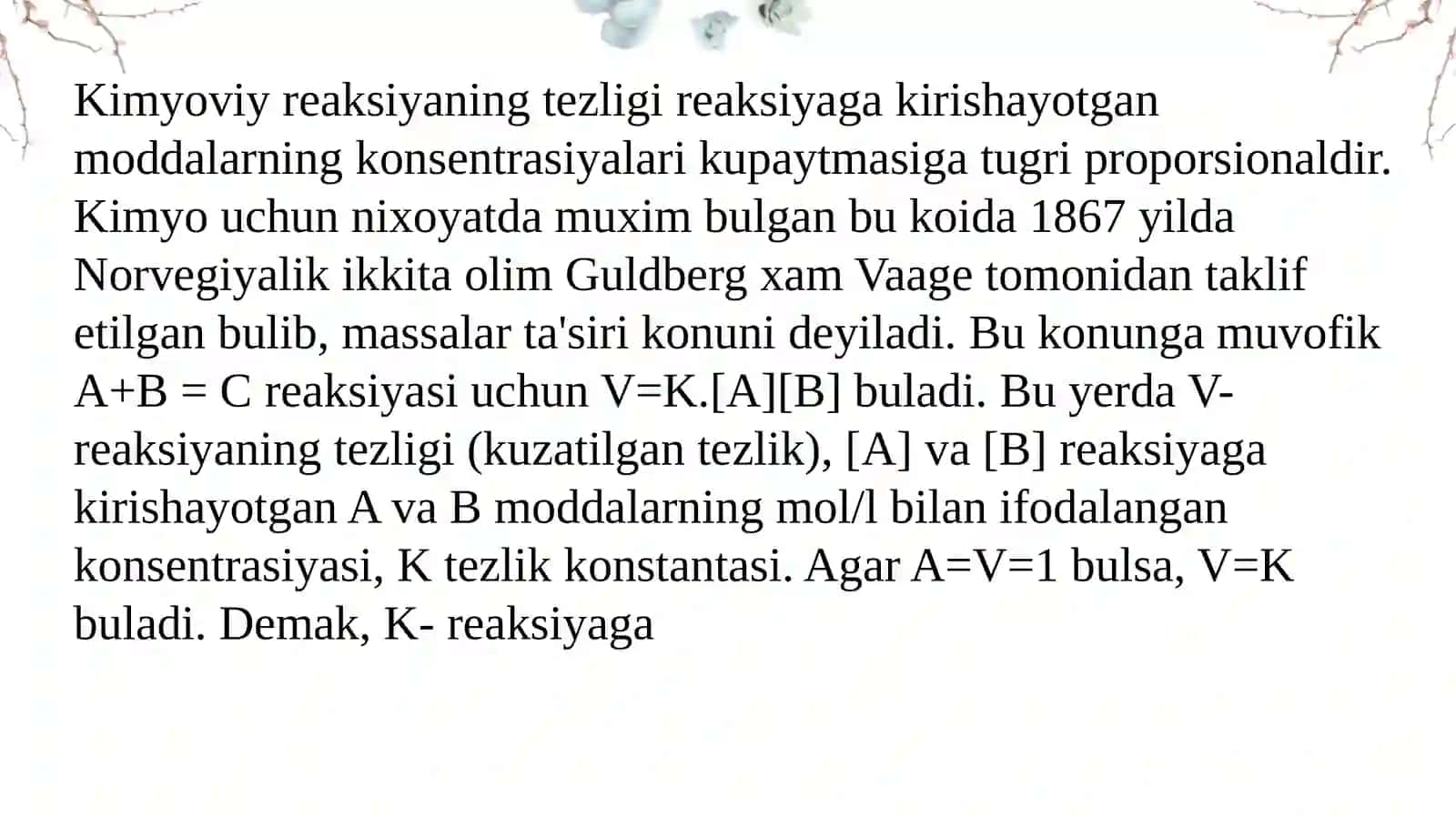 Kimyoviy reaksiya tezligi haqida umumiy maʼlumot 3
