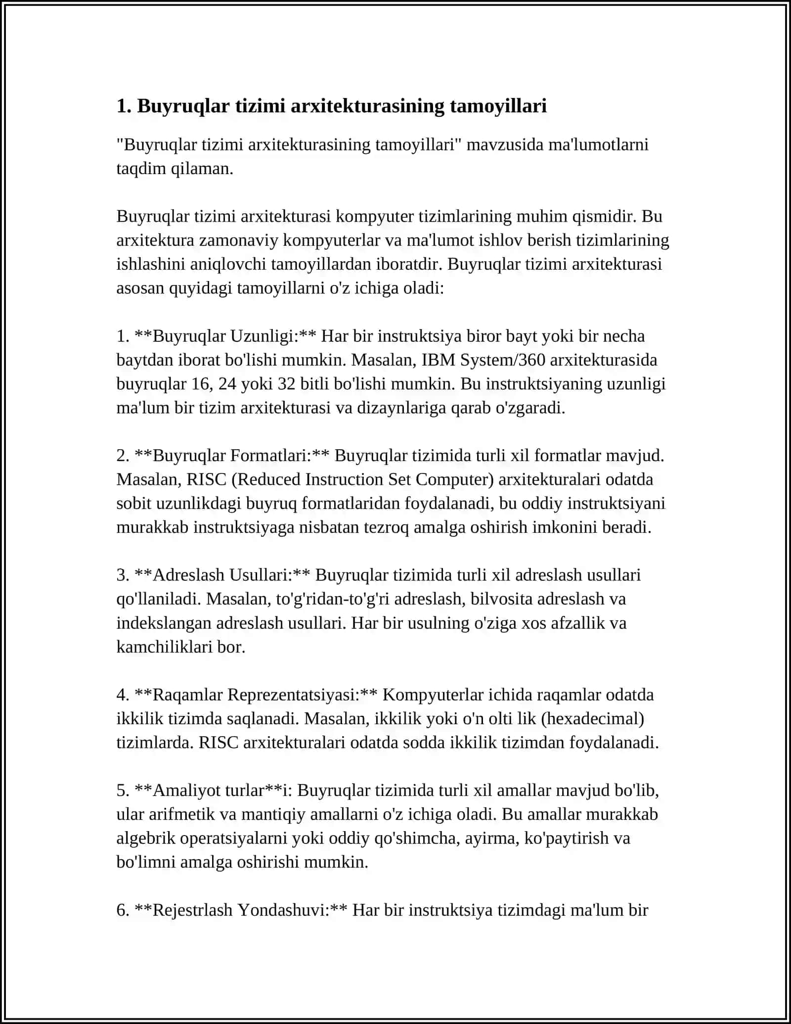 BUYRUQLAR TIZIMI ARXITEKTURALARI 3
