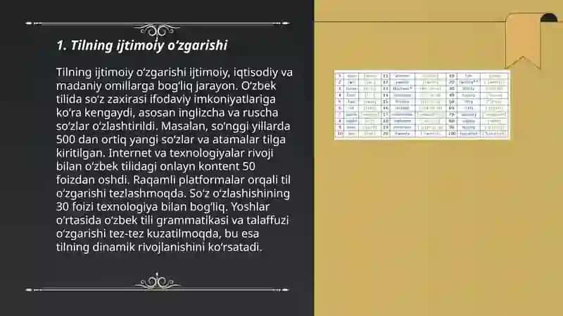 Tilning ijtimoiy koʻrinishlari. Sotsiolingvistika 3