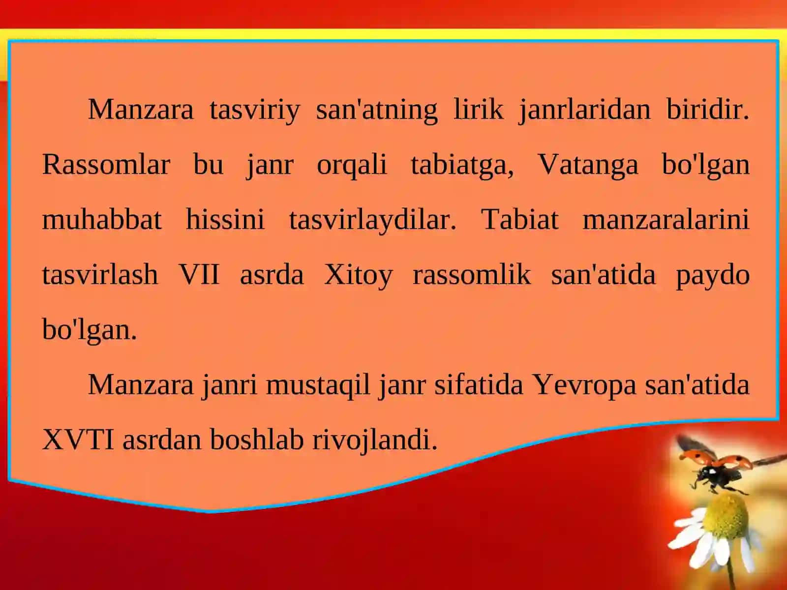 Tasviriy san'atda manzara janri 3