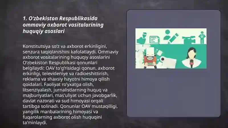 Matbuot va jurnalistika erkinligi kafolatlari 3