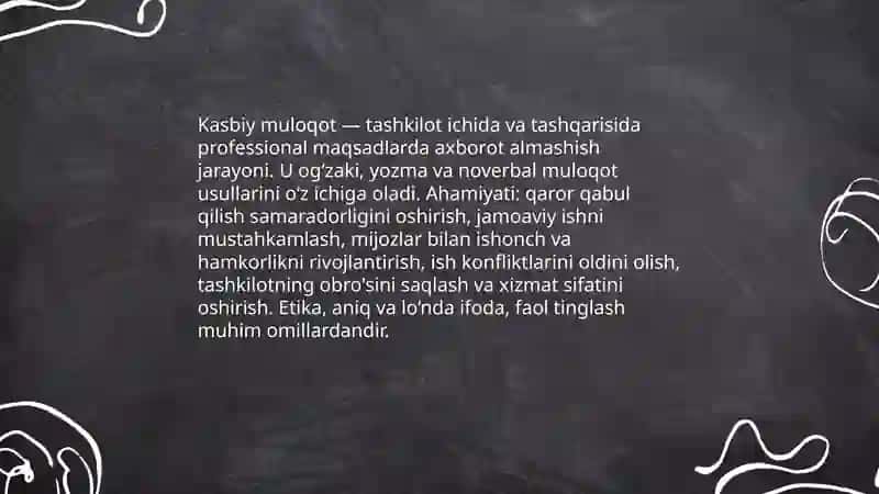 Kasbiy muloqot uslubiyati va qoidalari 3