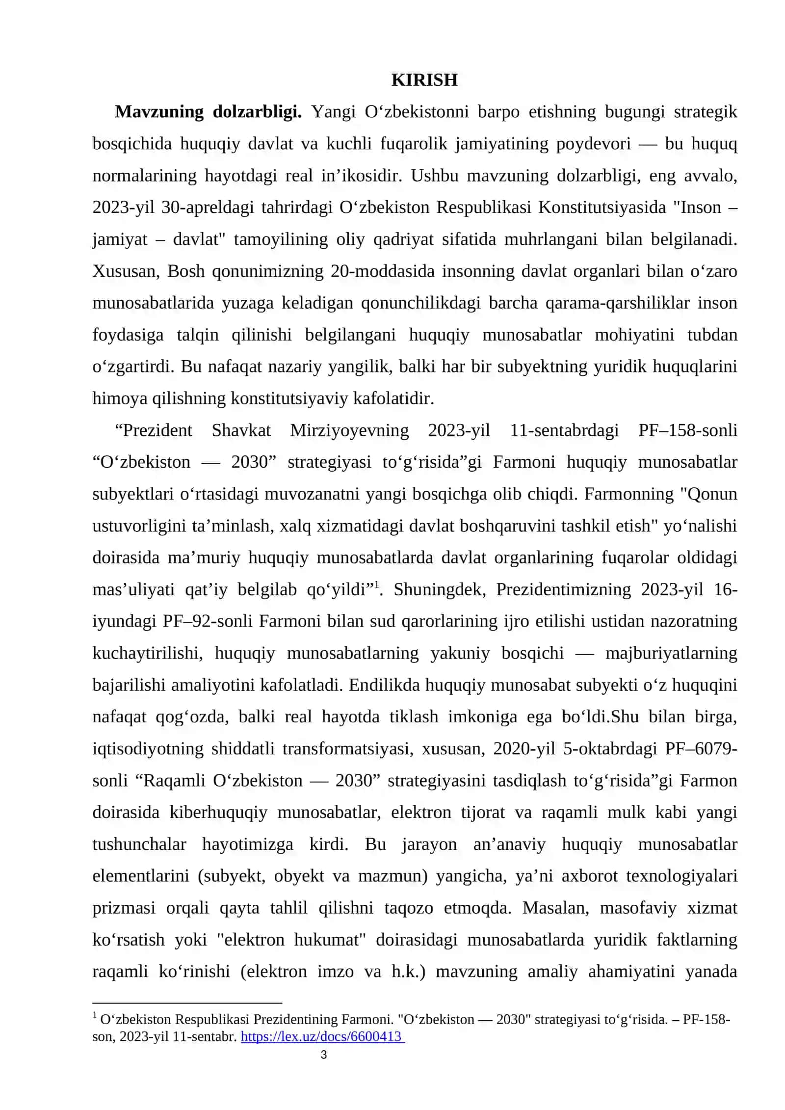 Huquqiy munosabat tushunchasi va uning belgilarini tahlil qilish kurs ishi 3