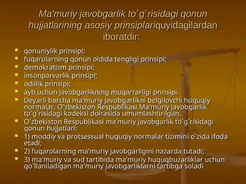 Ma'muriy javobgarlik to`g`risidagi qonun hujjatlari 3