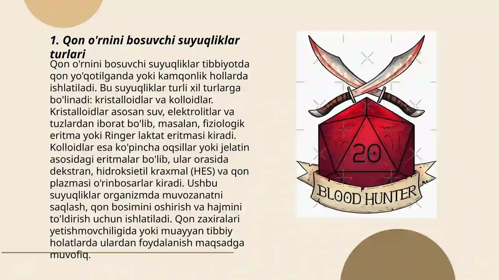 Qon va qon órnini bosuvchi suyuqliklar 3