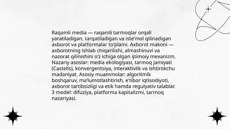 Raqamli media va axborot makonining shakllanishi 3