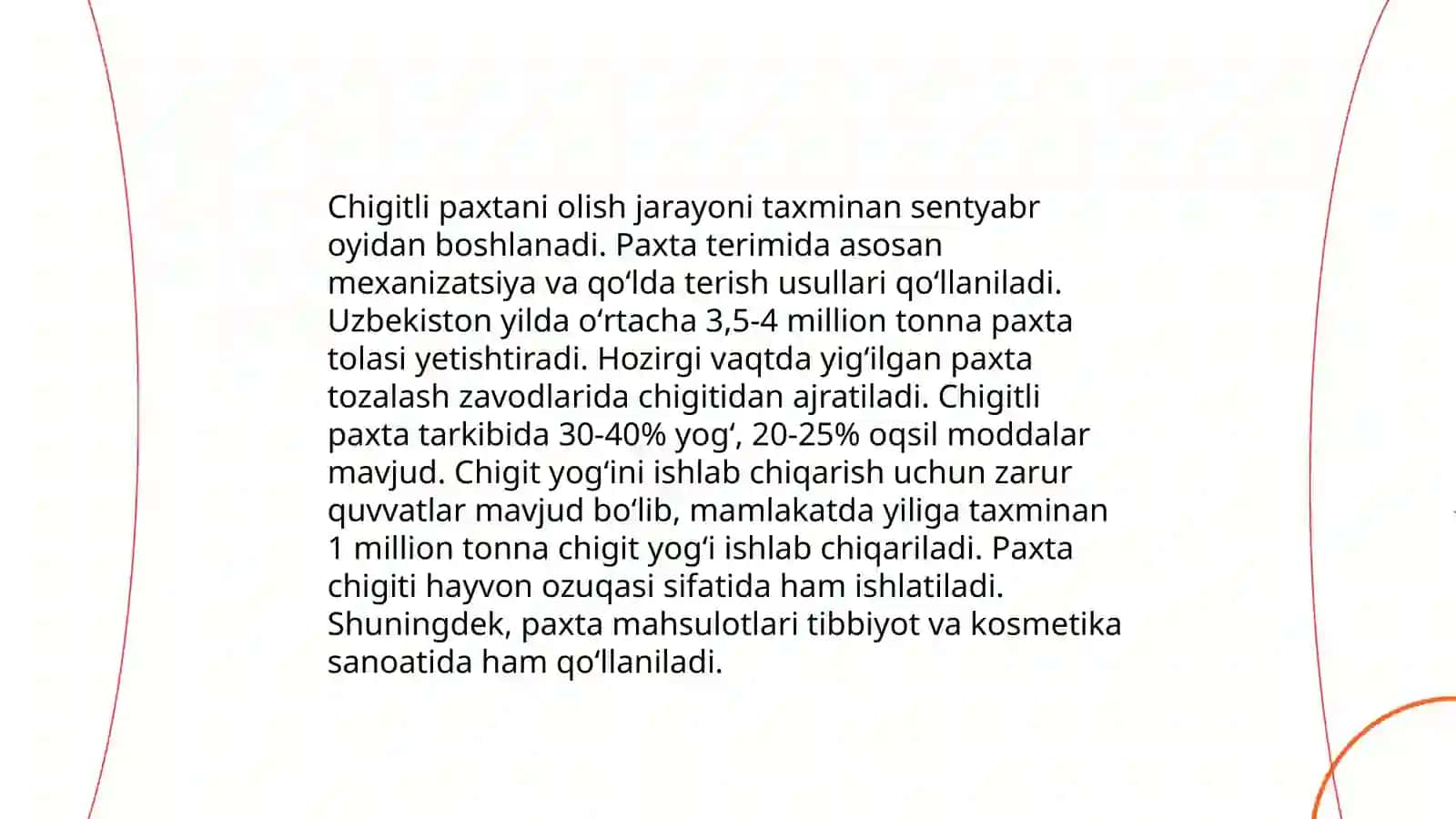 4000 tonna chigitli paxtani valikli jinlarda ishlash tolani tozalash texnologiyasi 3