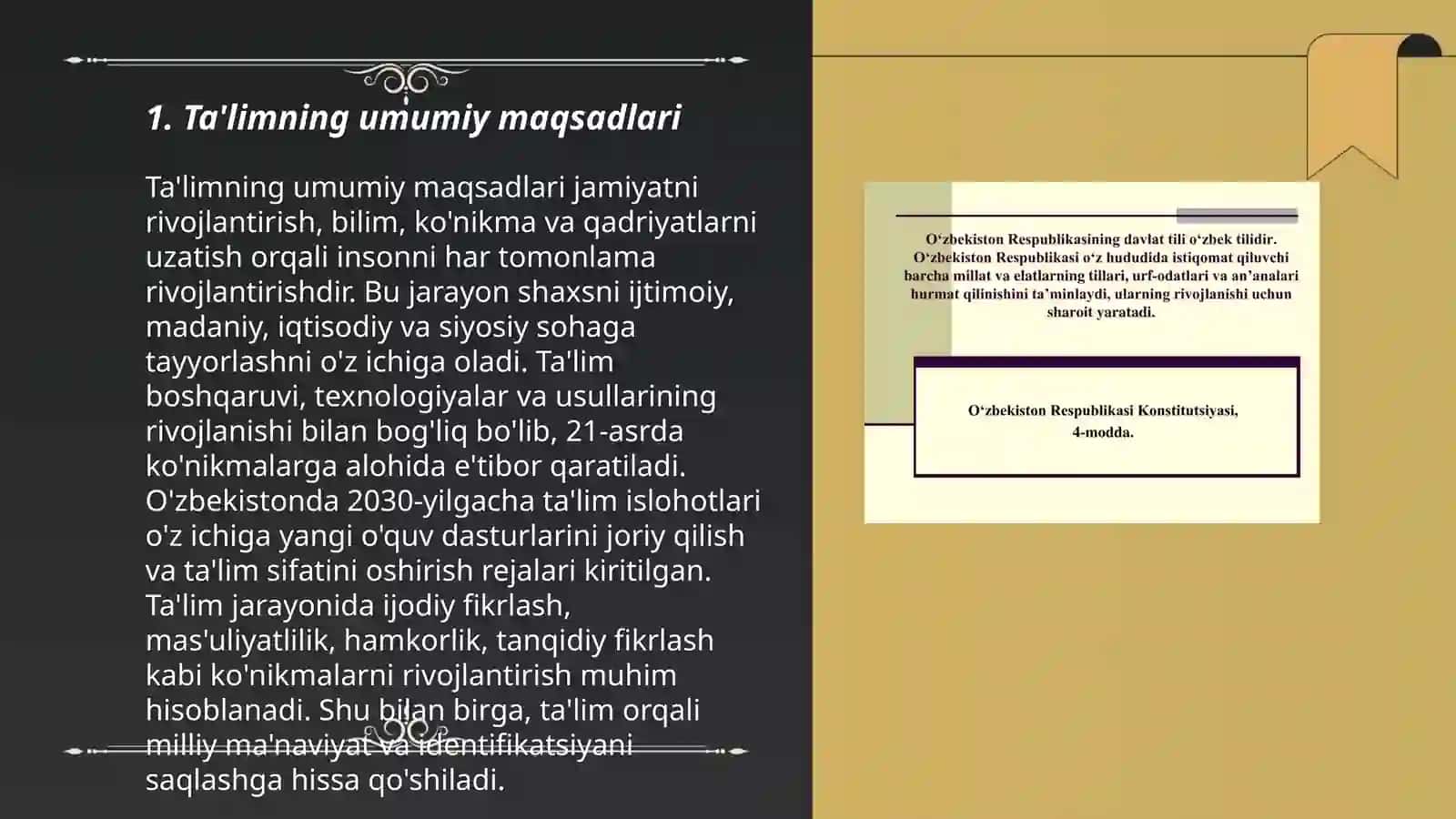 Ta'lim to'g'risidagi Oʻzbekiston respublikasining qonuni 3
