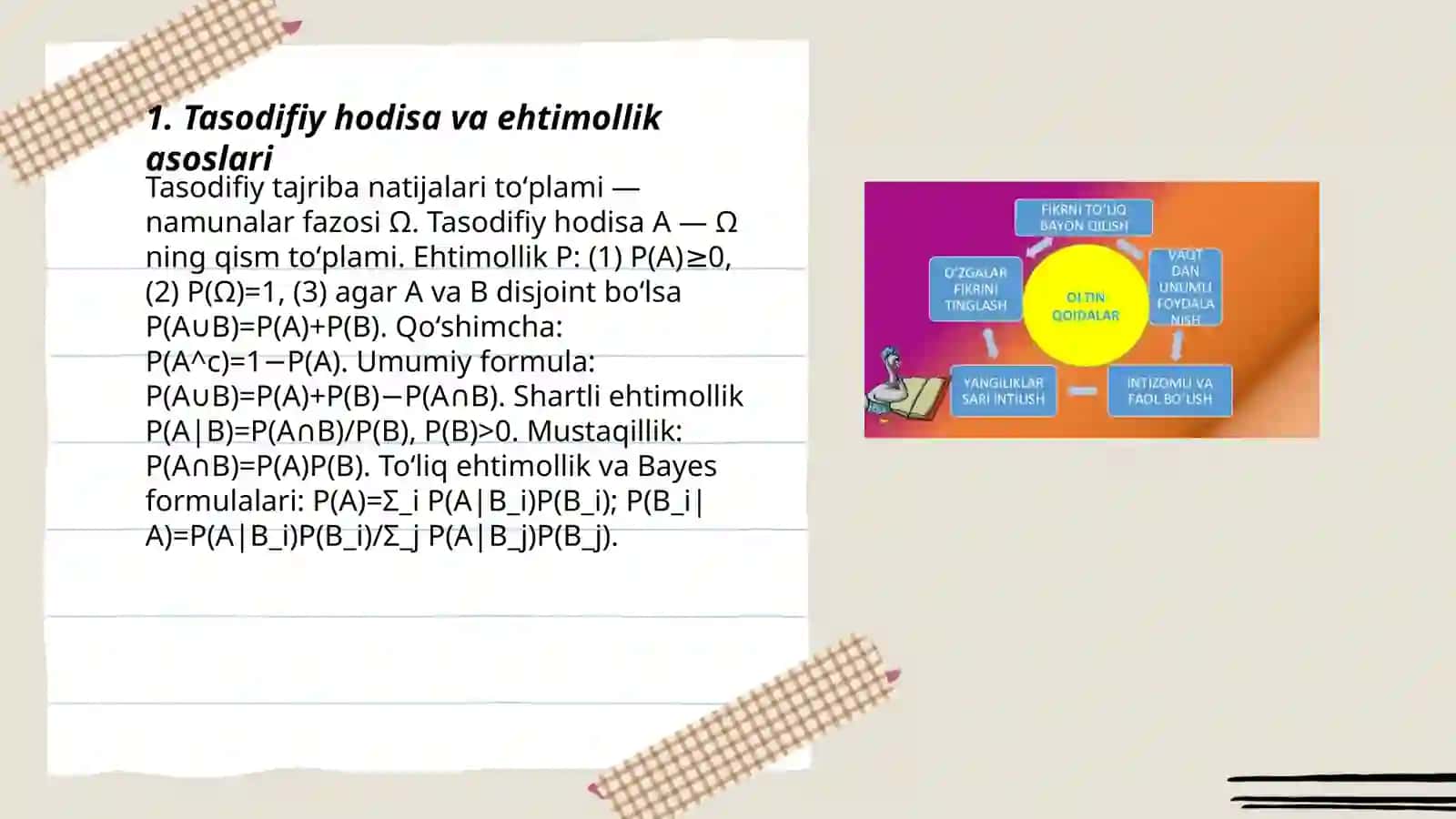 Tasodifiy qiymatlar va hodisalar 3