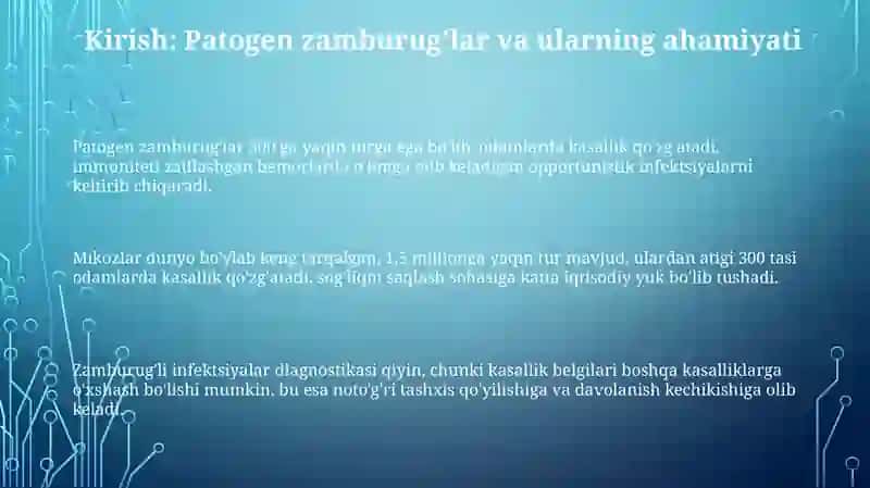 Patogen zamburug'lar chaqiruvchikasalliklar va ularni laboratoriyadiagnostikasi 3