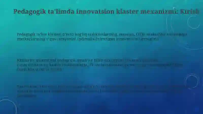 Oliy ta'lim tizimida pedagogik ta'limning innovatsion klaster mexanizmi 3