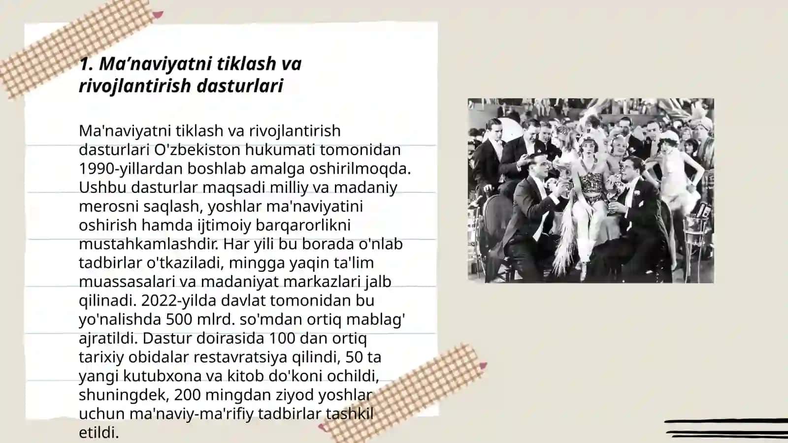 Maʼnaviyatni tiklash va rivojlantirish dasturlari 3