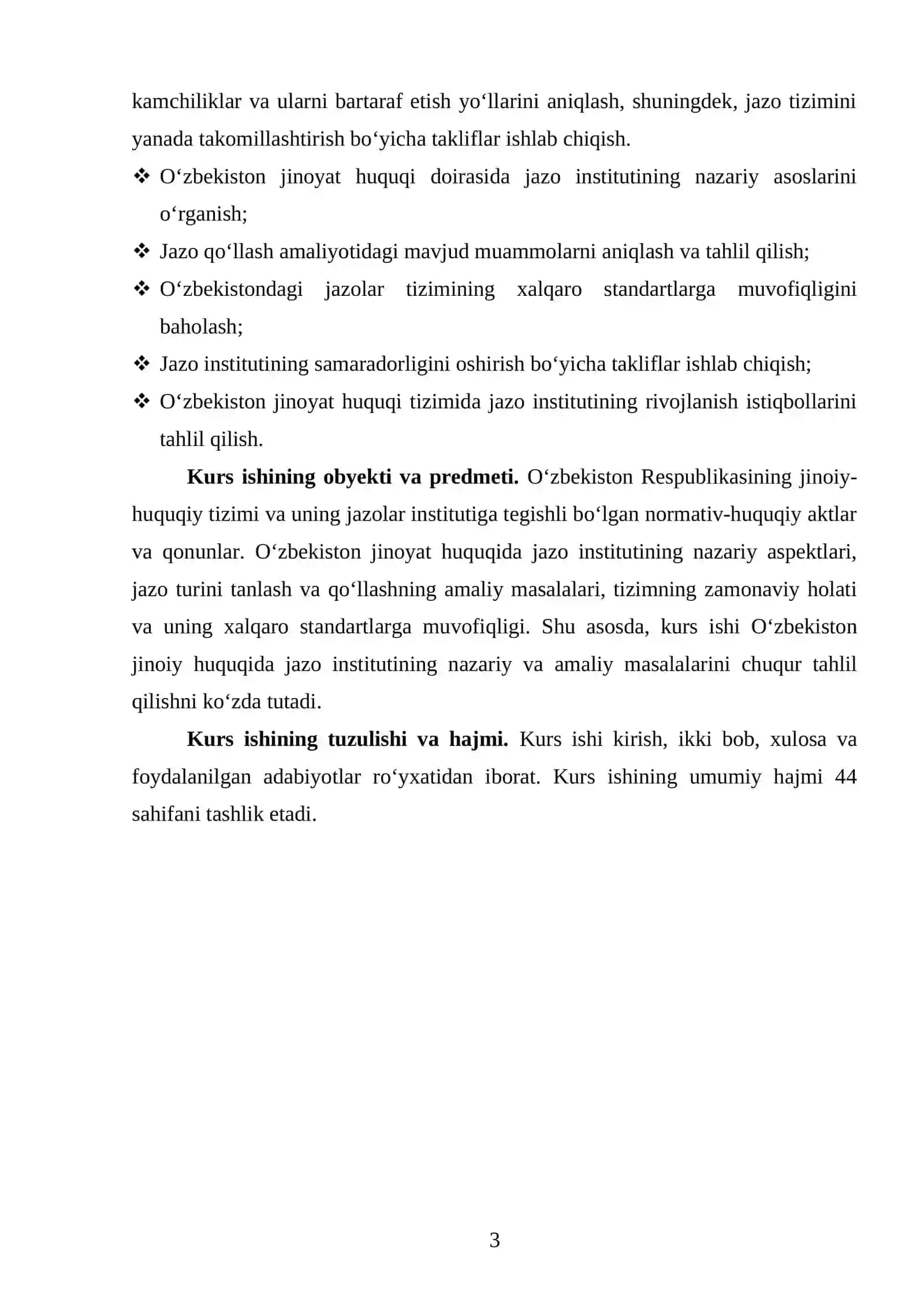Oʻzbekiston Jinoyat Huquqida Jazo Tayinlash Instituti 3