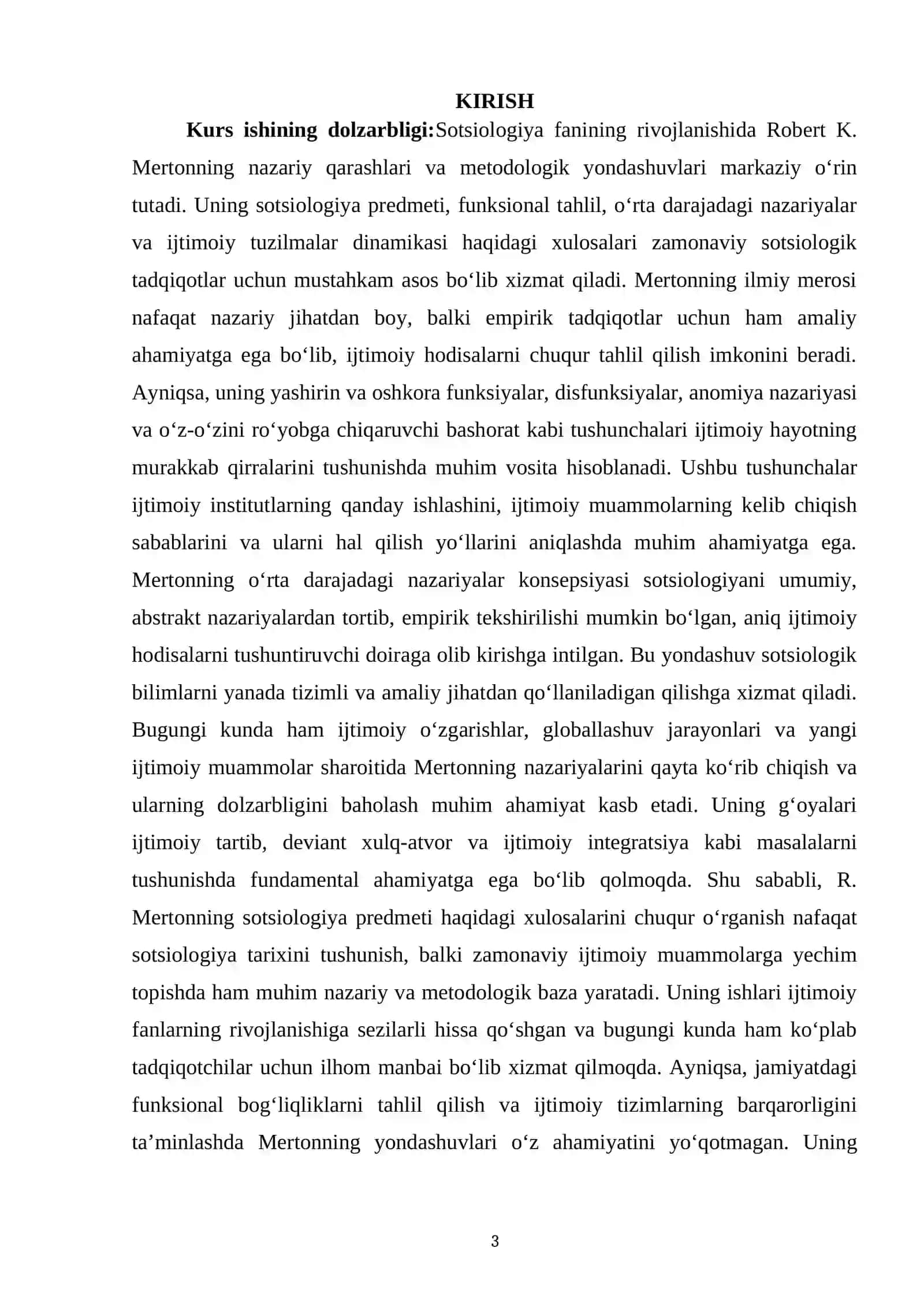 R.MERTONNING SOTSIOLOGIYA PREDMETI HAQIDAGI HULOSALAR 3
