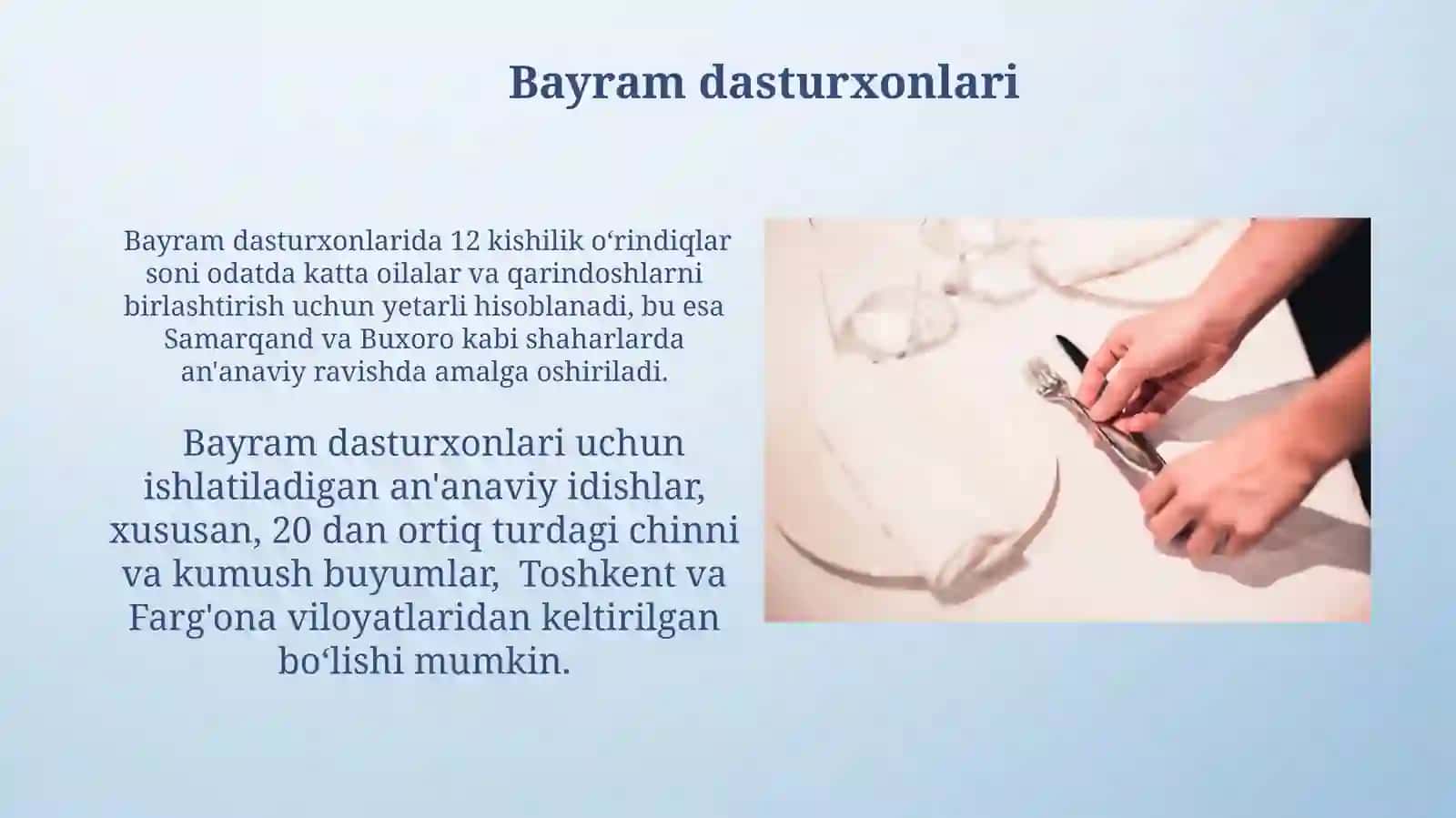 Dasturxon tuzash usullari 3
