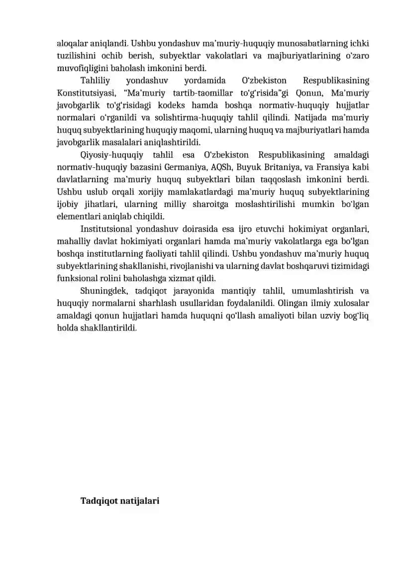 MA’MURIY HUQUQ SUBYEKTLARI 3