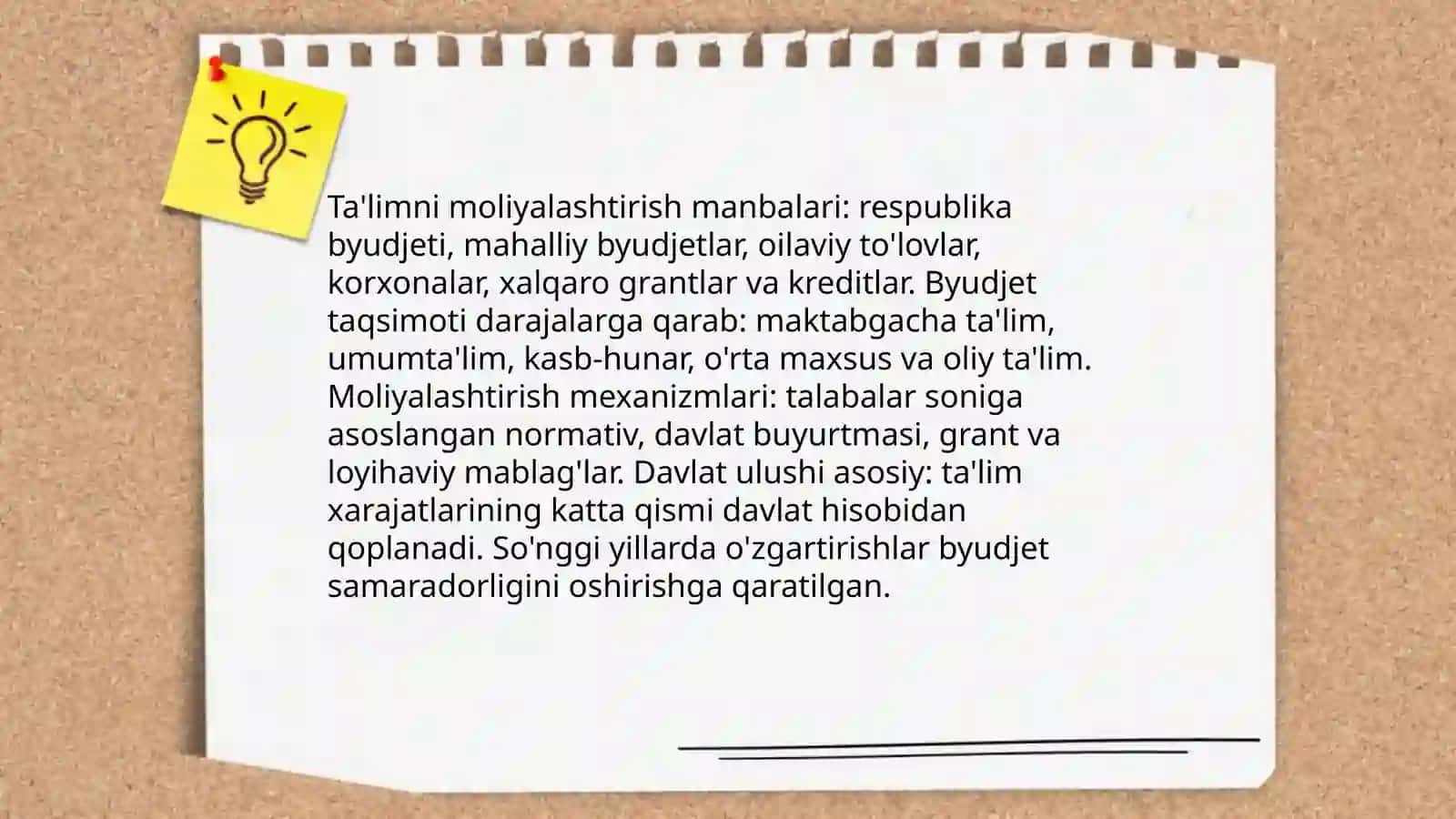 O'zbekistonning turli darajalarda ta'limni moliyalashtirish holati va tendensiyalari 3