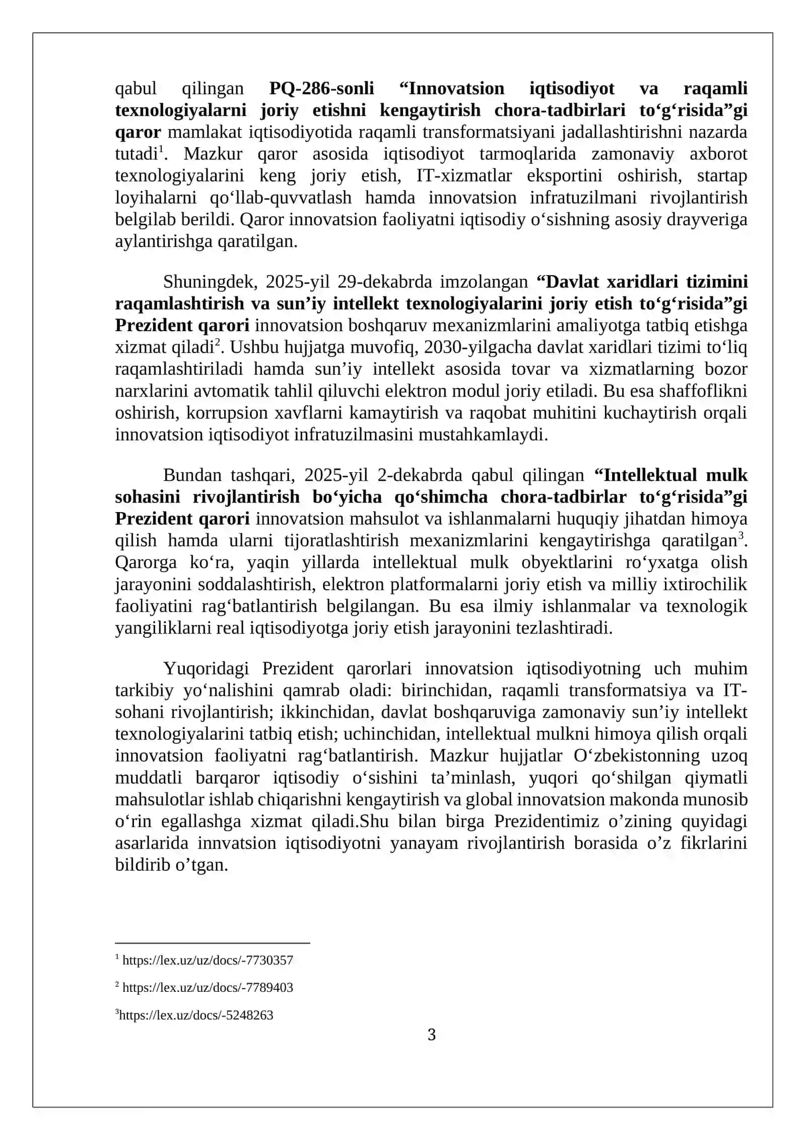 Innovatsion iqtisodiyot tushinchasi va uning rivojlanish bosqichlari 3