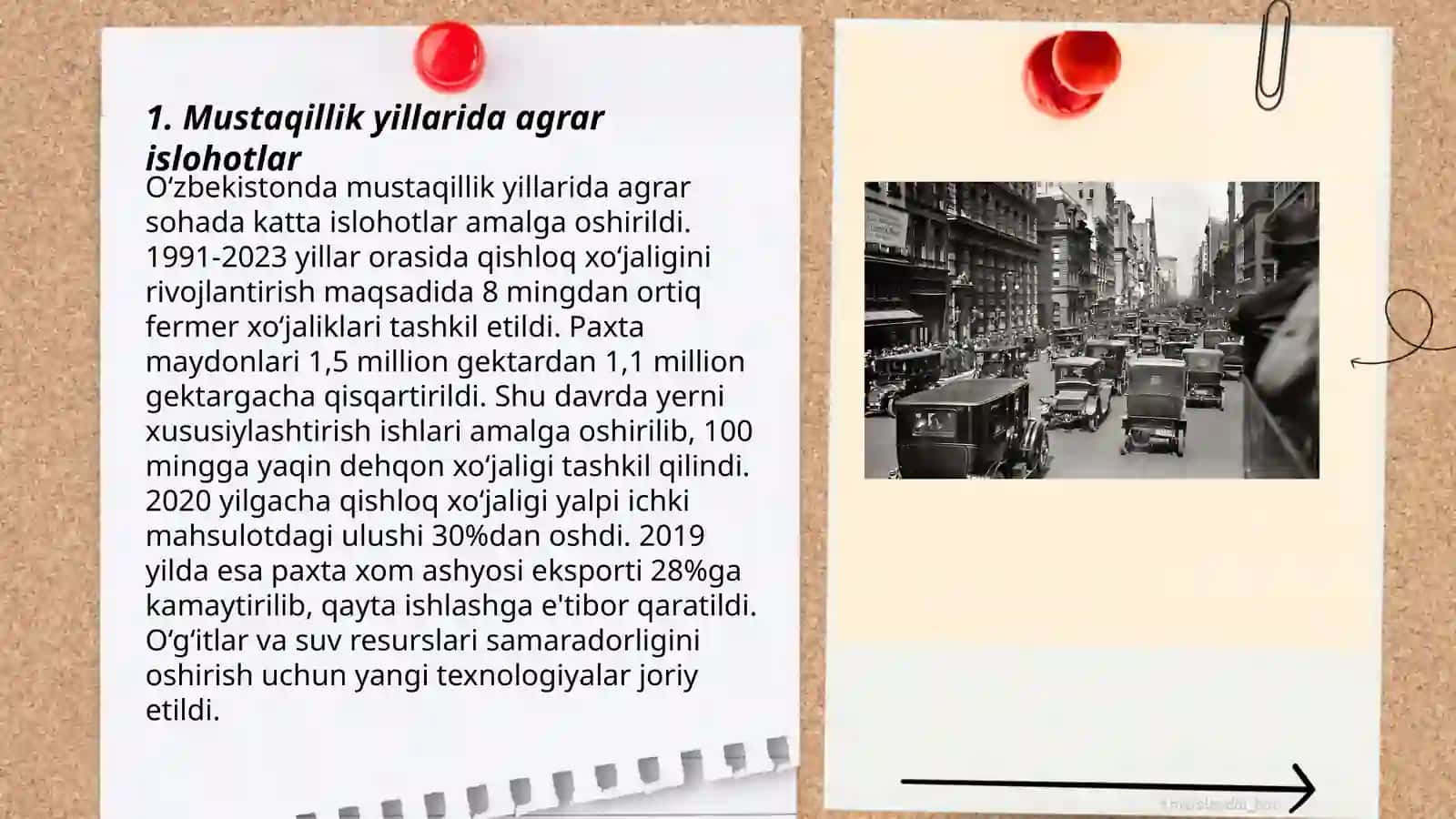 Mustaqillik yillarida qishloq xo'jaligi va sanoat sohasidagi o'zgarishlar 3