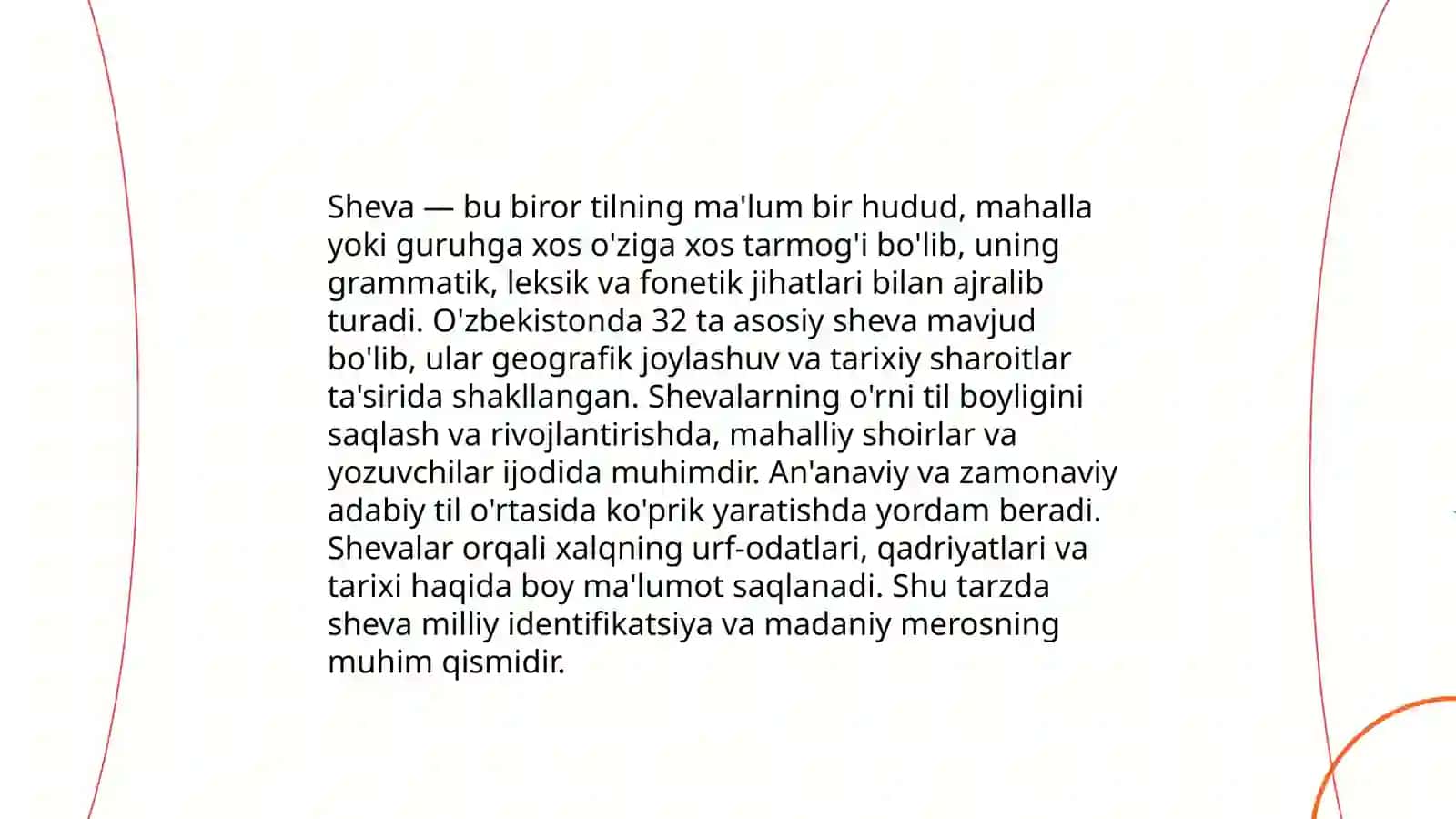 Sheva, dialekt, lahja tushunchalari 3