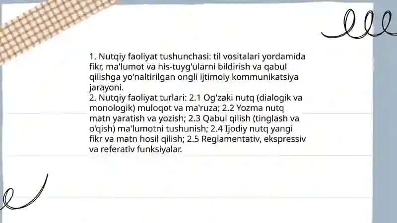 Nutqiy faoliyat, nutq shakllari nutq uslublari 3