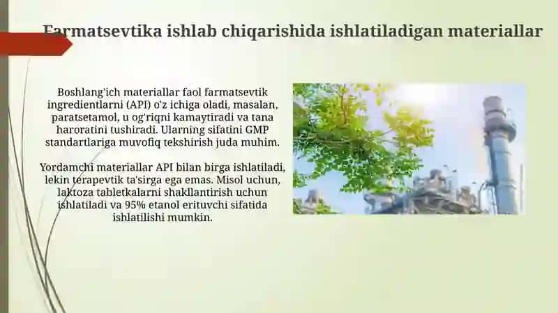 Farmatsevtika ishlab chiqarishida materiallar: umumiy ko'rinish va sifat 3