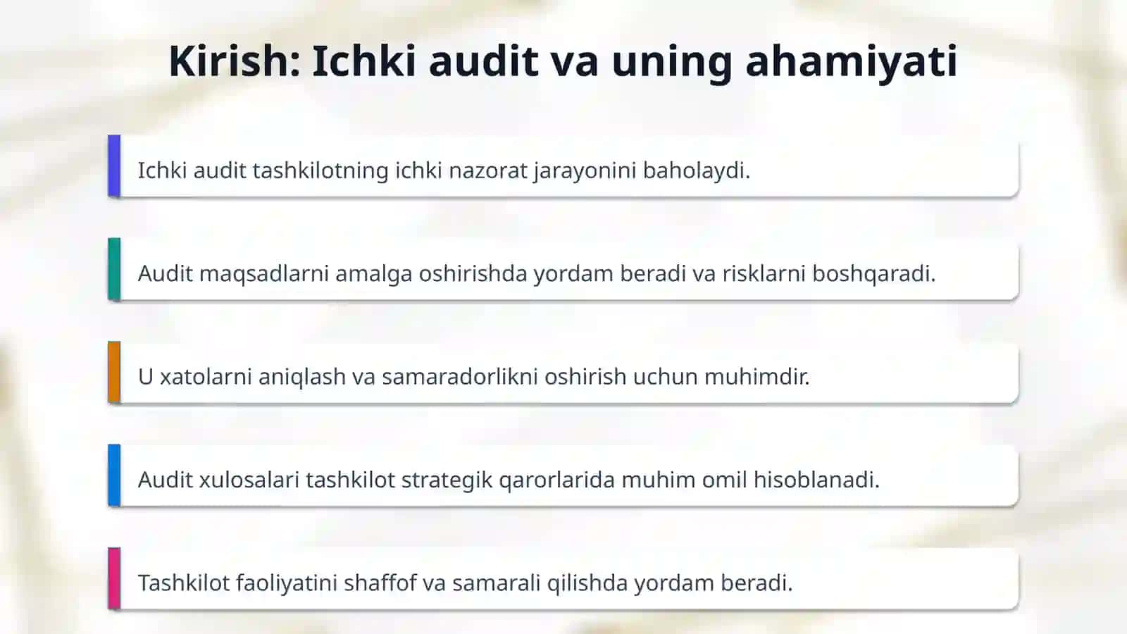 Ichki audit xulosalarini qanday rasmiylashtirasiz 3