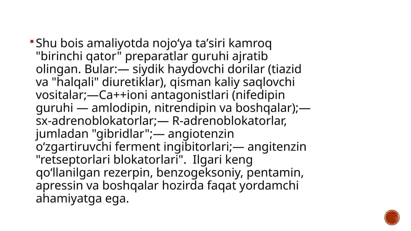 Gipotenziv Dorivositalari klassifikatsiyasi 3