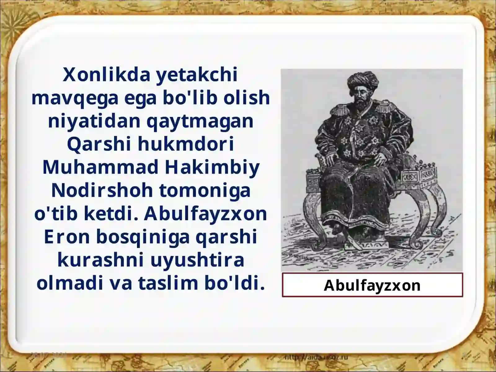 Buxoroda mang'itlar sulolasi hukmronligining o'rnatilishi Buxoro xonligining davlat mustaqilligini yo'qotishi 3