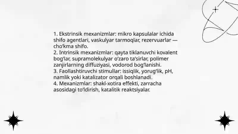 Oʻz-oʻzidan tiklanadigan kompozit materiallar imkoniyatlar va xususiyatilar 3