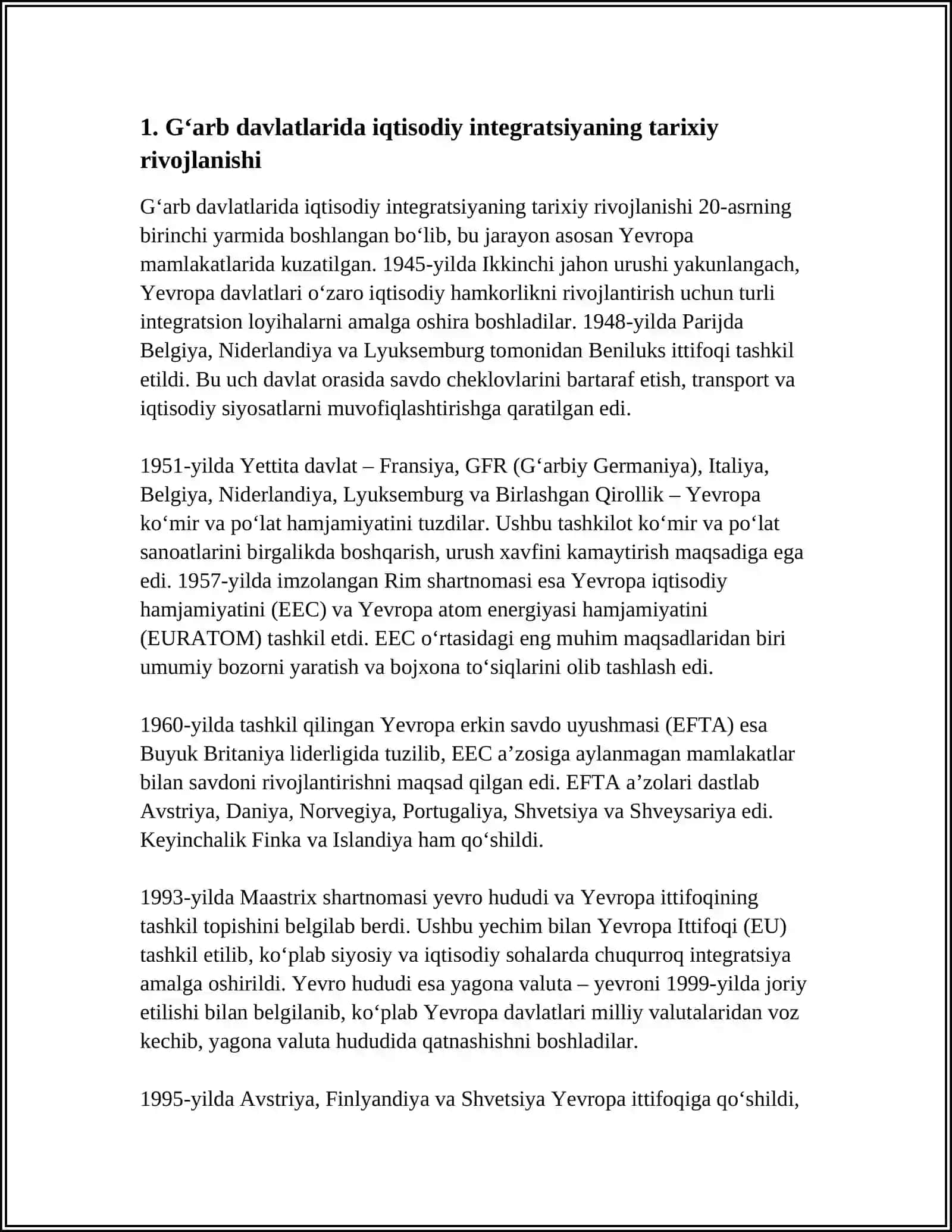 Gʻarb davlatlarida iqtisodiy integratsiya 3