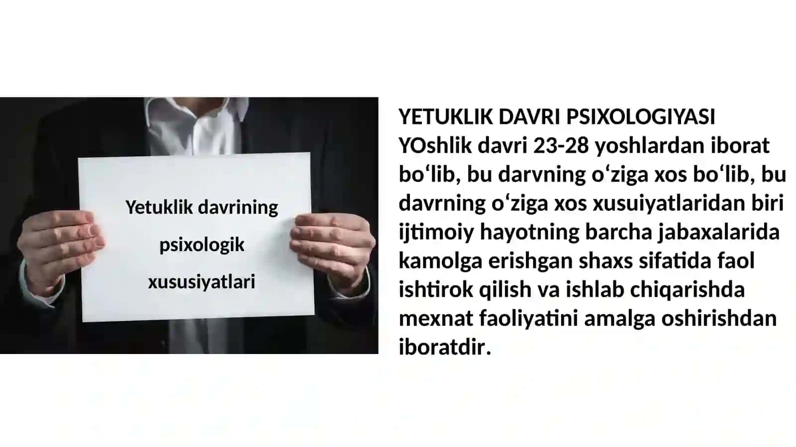 Yetuklik davrining psixologik xususiyatlari 3