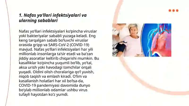 Nafas yo‘llari ineksiyasi. Korxonavirus.Gripp. O‘RVI 3