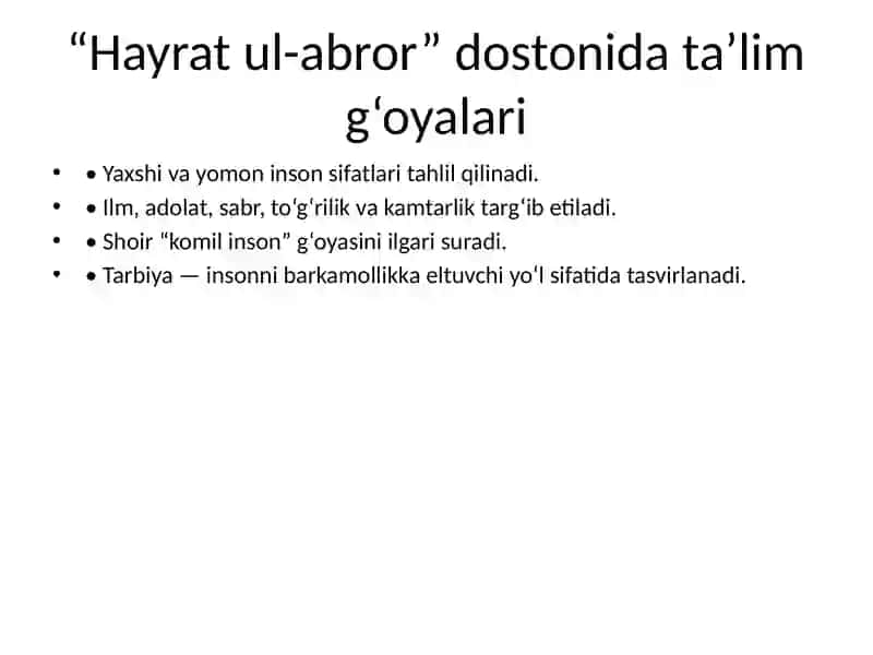Alisher Navoiy “Xamsa” dostonlarida ta’lim-tarbiyaviy g‘oyalar 3