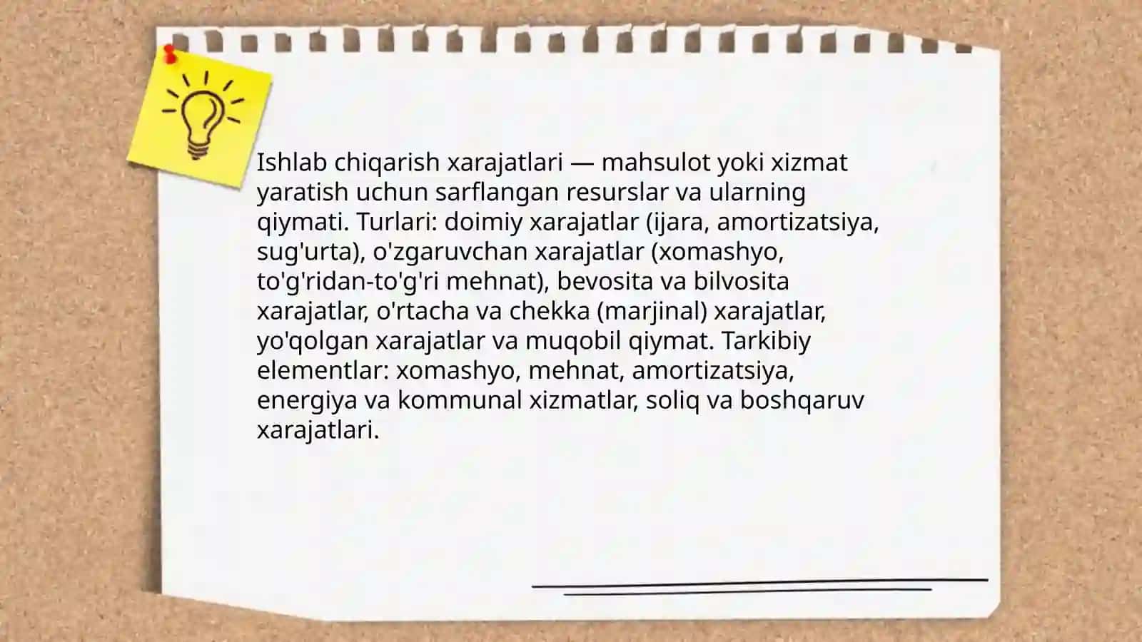 Ishlab chiqarish xarajatlari 3