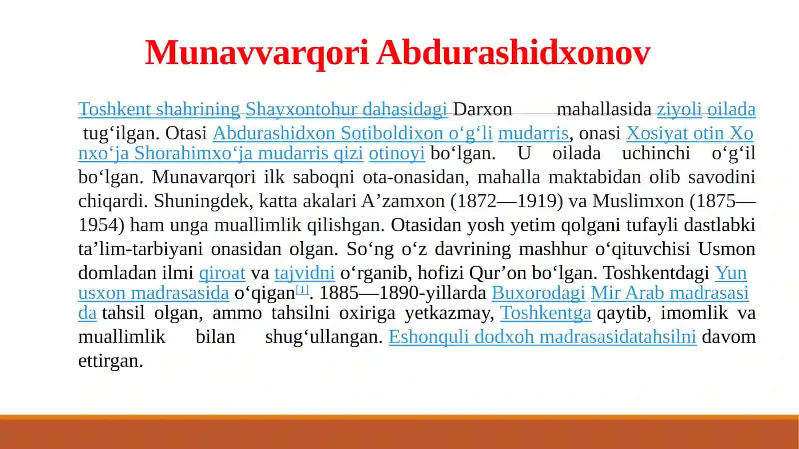 O’rta Osiyada yetakchilar va ziyolilar shaxsiyatlari shakllanishi (XIX – XX asrlar) 3