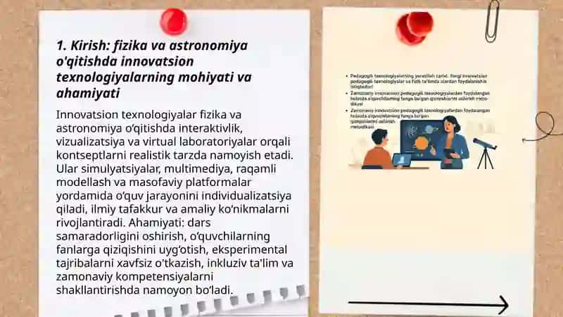 Fizika va astronomiya o‘qitishda innovatsion texnologiyalarni qo’llash istiqbollari 3