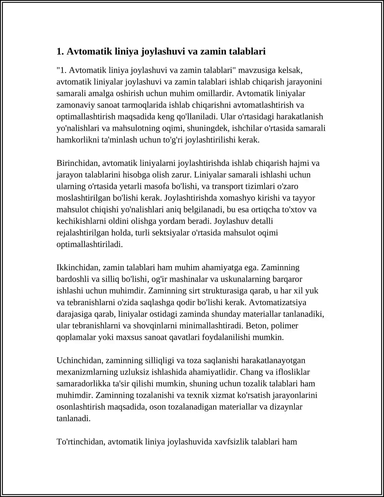 AVTOMATIK LINYALAR OʻRINLARI 3