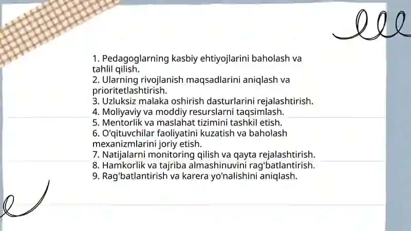 Pedagoglarning kasbiy faolligini oshirishda rahbarning vazifalari 3
