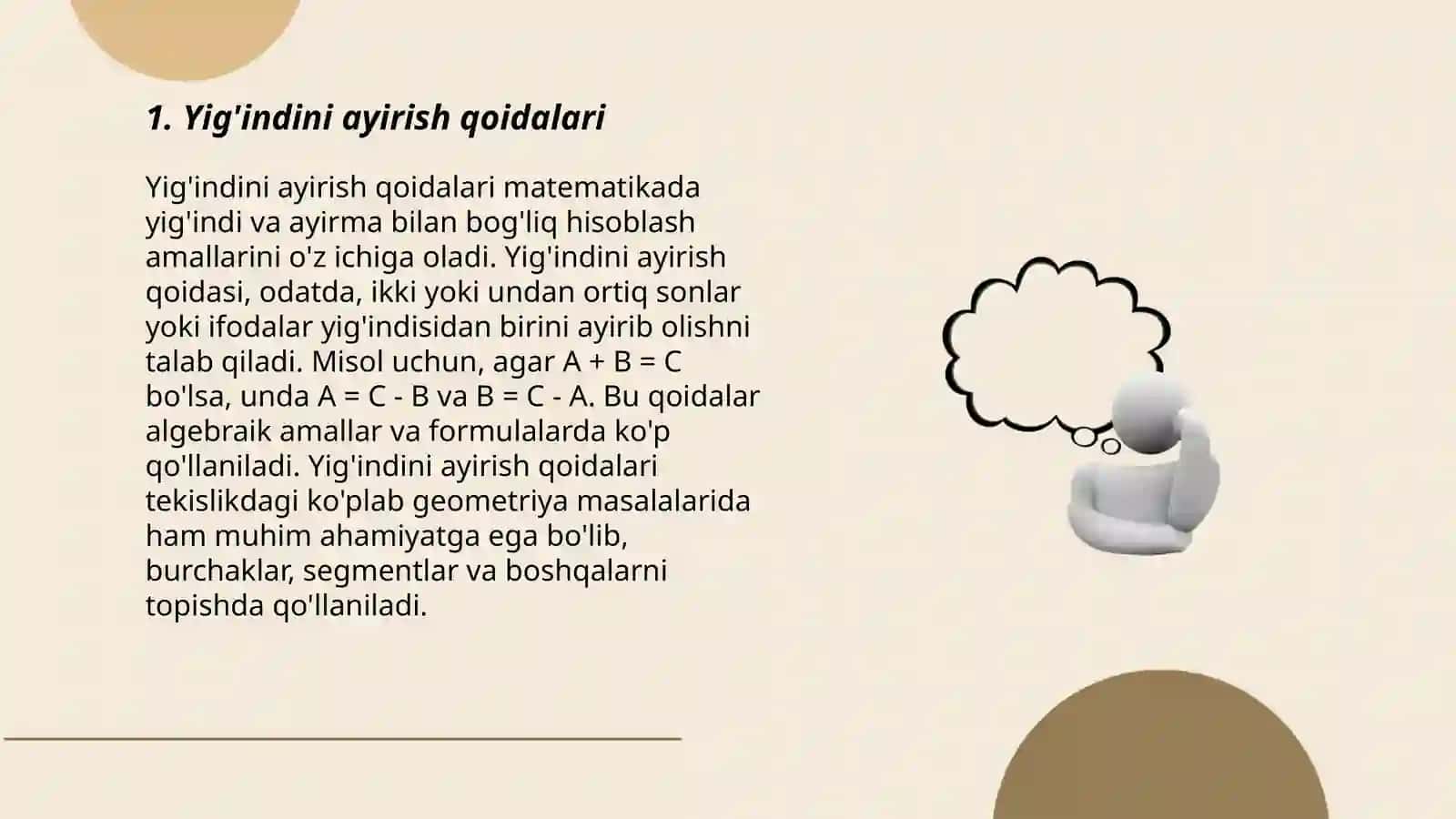 Yig'indini ayirish qoidalari 3