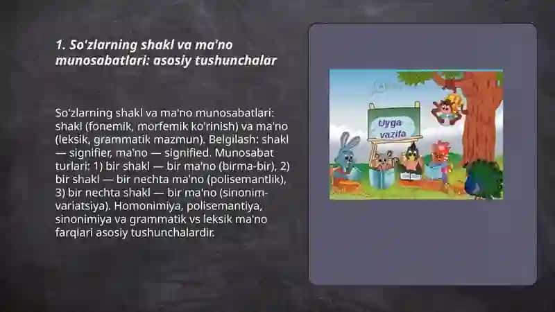 Sozlarning shakl va ma’no munosabatiga kòra turlari 3