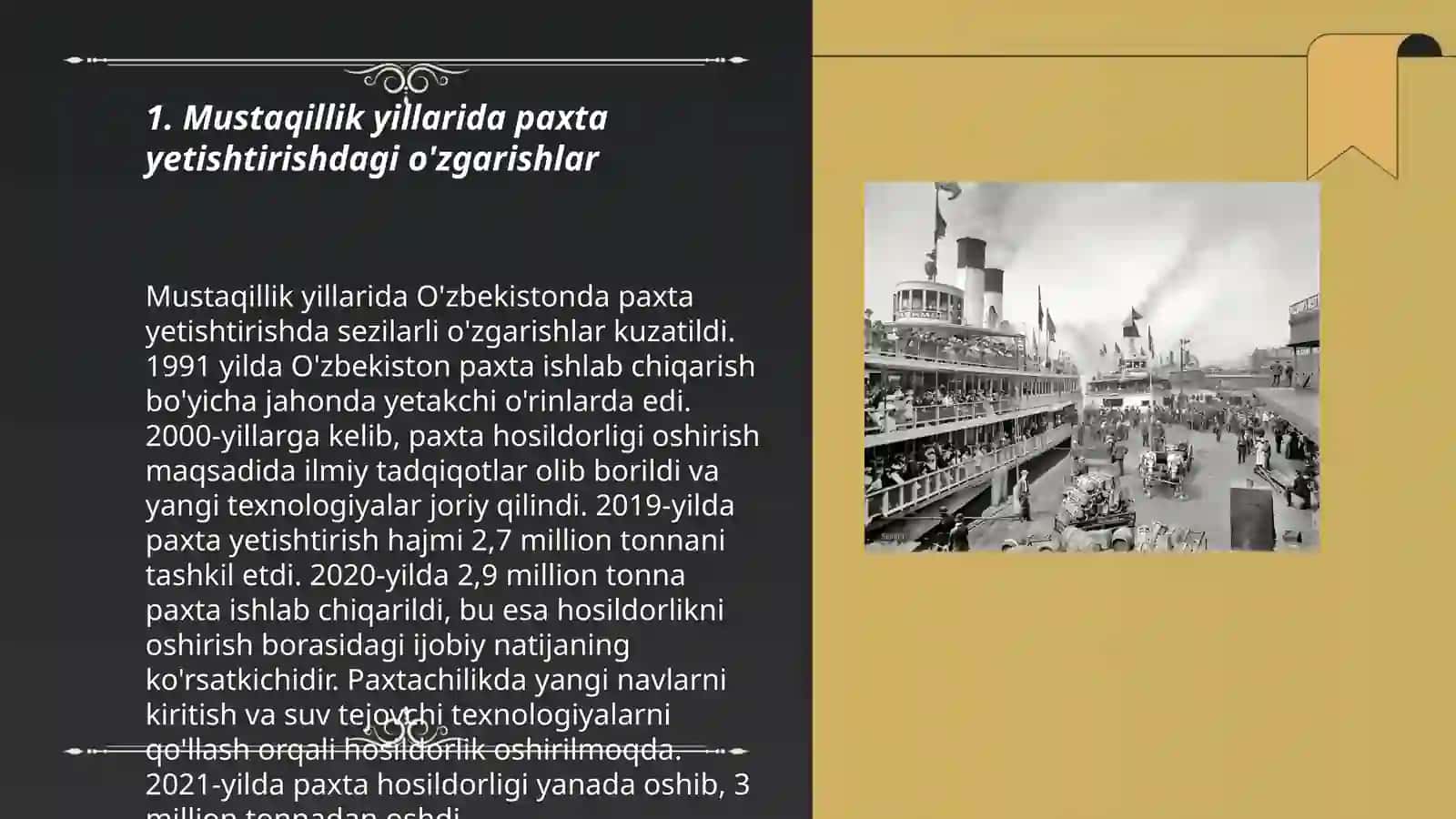 Mustaqillik yillarida qishloq xo’jaligi va sanoat sohasidagi o'zgarishlar 3