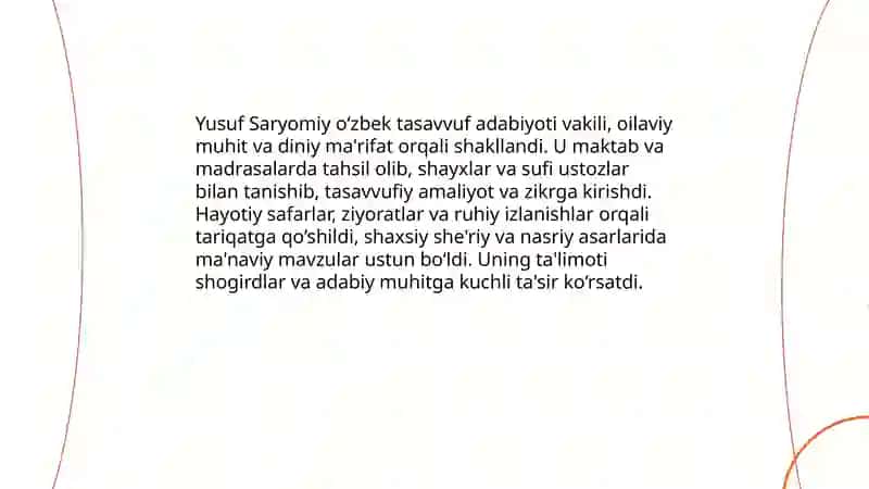 Yusuf Saryomiy va tasavvuf adabiyoti 3
