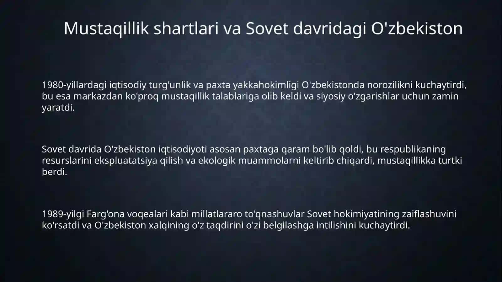 Mustaqil O'zbekiston Respublikasining tashkil topishi 3