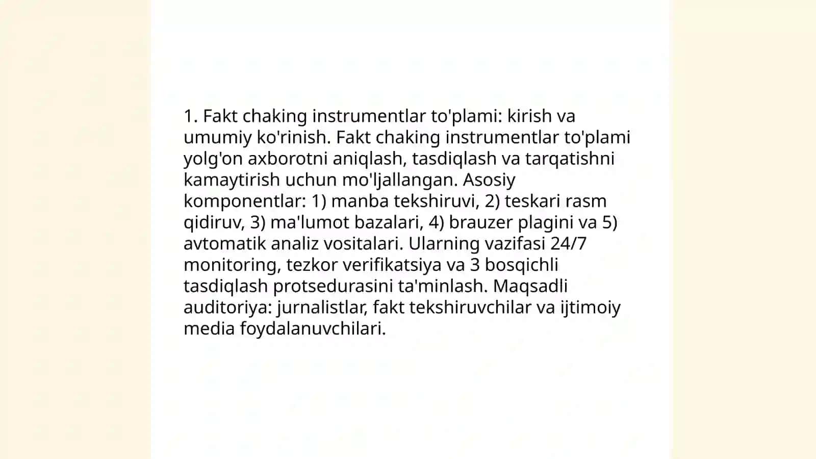 Fakt chaking instrumentlar to'plami 3