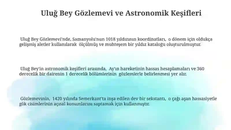 Uluğ Bey Gözlemevi ve Astronomik Çalışmaları 3