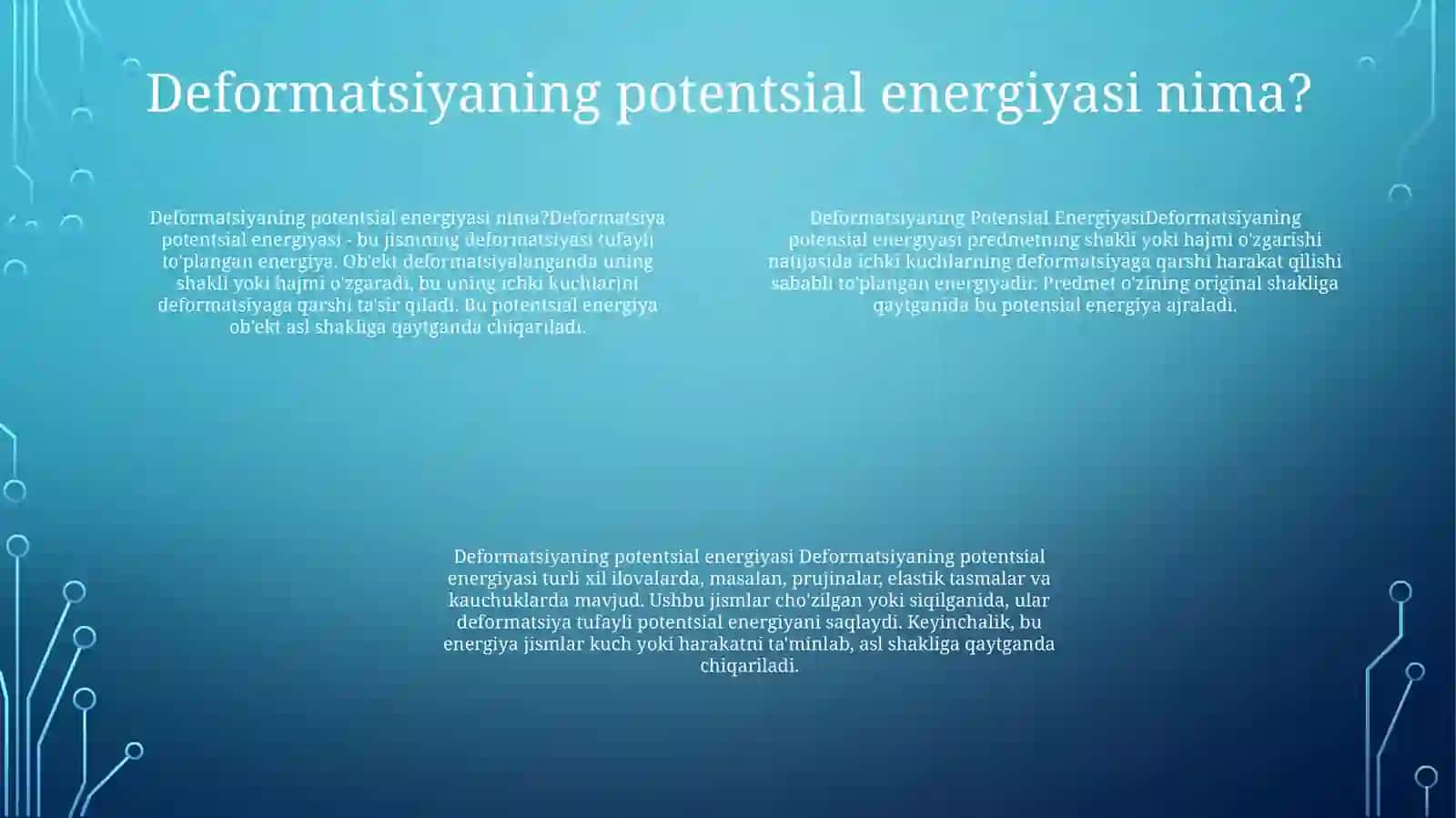 Deformatsiyaning Potensial Energiyasi 3
