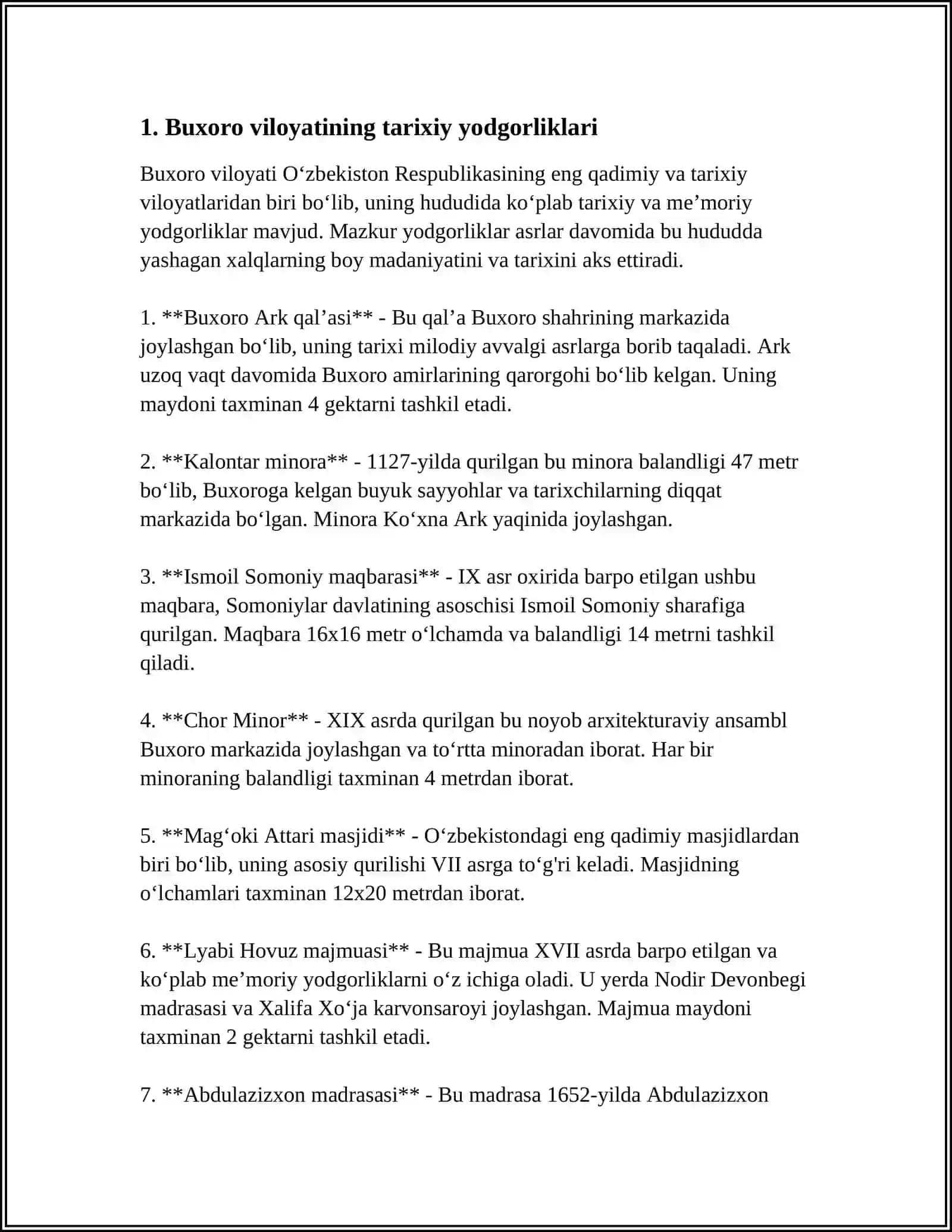 BUXORO VILOYATIDA ICHKI TURIZMNI RIVOJLANTIRISH 3